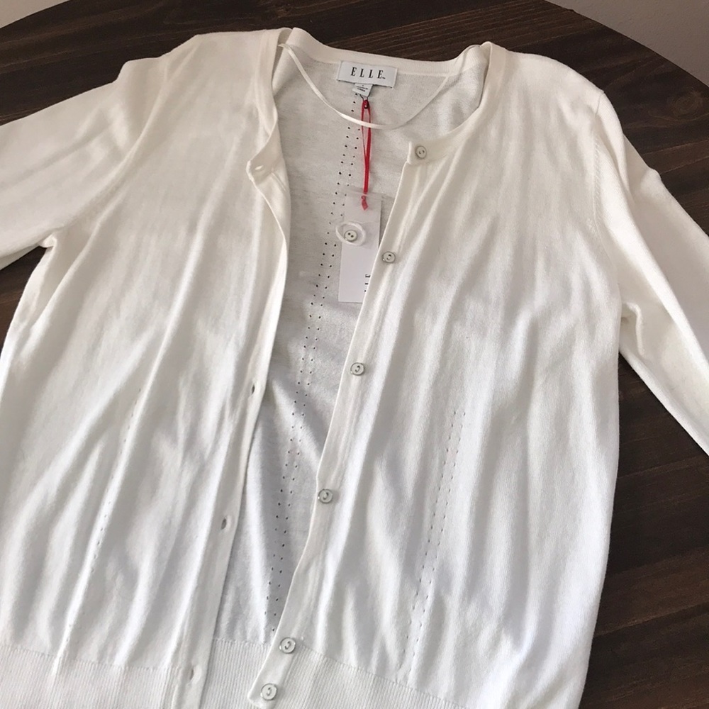 White cardigan